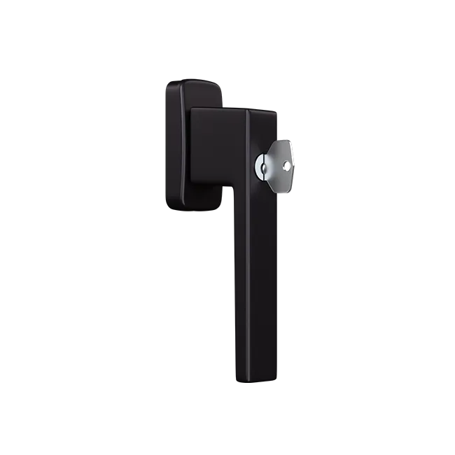 Klamka okienna KWADRAT z kluczykiem (RAL8019)